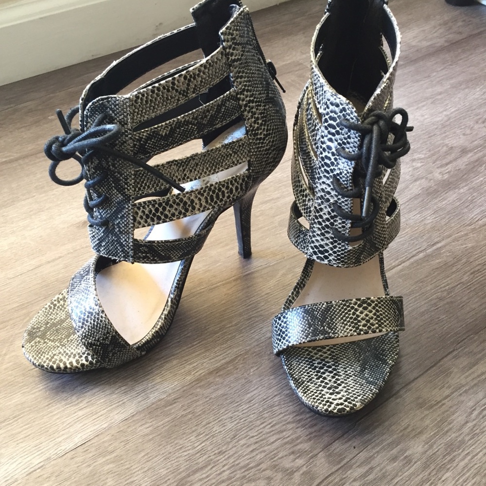 Strappy lace up heels